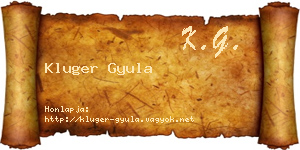 Kluger Gyula névjegykártya